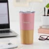 Personalized Pink Tumbler With Wooden Base Online