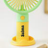 Gift Personalized Portable Hand Fan - Green And Yellow