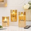 Personalized Relax Refresh Recharge LED Candles - Set Of 3 Online