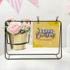 Buy Personalized Swinging Metal Planter Birthday Combo