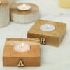 Buy Personalized Wooden Tea Light Candle Set