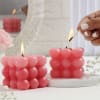 Pink Bubble Candle - Set Of 2 Online