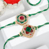 Precious Stone And CZ Rakhi - Set Of 2