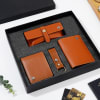 Premium Vegan Leather Wallet Set For Men - Tan Online