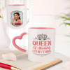 Queen Of Absolutely Everything Personalized Mug With Heart Handle Online