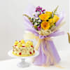 Rasmalai Burst Cake And Floral Harmony Combo Online