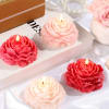 Gift Red And Peach Coloured Rose-Shaped Candles - Set Of 2