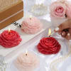 Red And Peach Coloured Rose-Shaped Candles - Set Of 2 Online