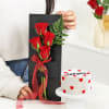 Red Roses Slate And Mini Cake Duo Online