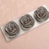 Gift Rose Shaped Set Of 3 Small Silver Candles