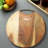 Gift Round Wooden Personalized Serving Platter Cum Chopping Board