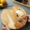 Buy Round Wooden Personalized Serving Platter Cum Chopping Board