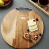 Round Wooden Personalized Serving Platter Cum Chopping Board Online