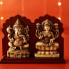 Gift Set of 4 Clay Diya with Maa Laxmi & Lord Ganesha Idols