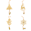 Buy Shimmering Golden Christmas Tree Ornaments - Set Of 4