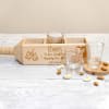 Gift Shot Glasses in Personalized Bottle Shaped Wooden Holder