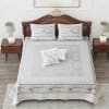 Gift Silk Embroidered Patchwork Double Bedcover - White (Set of 5)