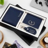 Gift Smart Leather Wallet Personalized Combo For Men - Blue