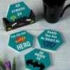 Super Hero Dad Personalized Coasters With Stand Online
