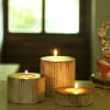 Gift Tea-light Candles with Wooden Pillar Holders