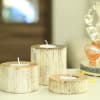 Buy Tea-light Candles with Wooden Pillar Holders