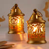 Temple Shaped Tea Light Holder With Candle - Set Of 2 Online