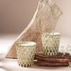 Gift Textured Glass Votives With Cedarwood Candles (Set of 2)