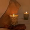 Buy Textured Glass Votives With Cedarwood Candles (Set of 2)