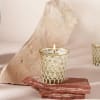 Shop Textured Glass Votives With Cedarwood Candles (Set of 2)