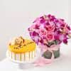 Vibrant Sunny Frosted Cake With Charming Arrangement Online