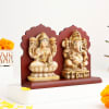 Gift White And Gold Laxmi Ganesha Idols