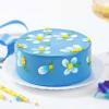 Gift White Petals Blue Cake