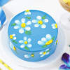 White Petals Blue Cake Online