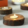 Gift Wooden Log Tea-light Candle Set