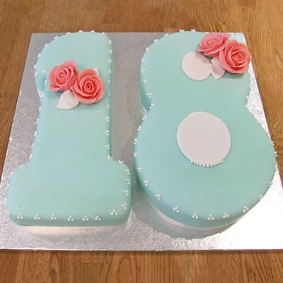 Number 18 Birthday Fondant Cake Eggless 6 Kg : Gift/Send Single Pages ...